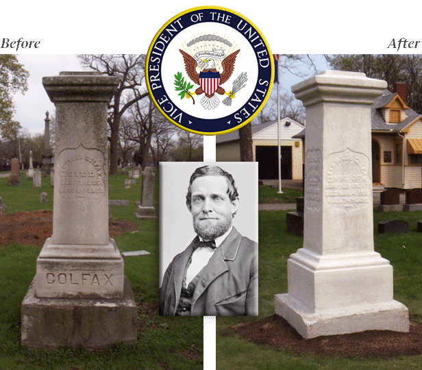 Schuyler Colfax monument restoration